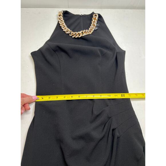 Xscape Embellished Chain Neck Trumpet Gown Maxi Dress in Black. Size 4. NWOT - Picture 7 of 8